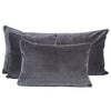 Grey velvet pillows