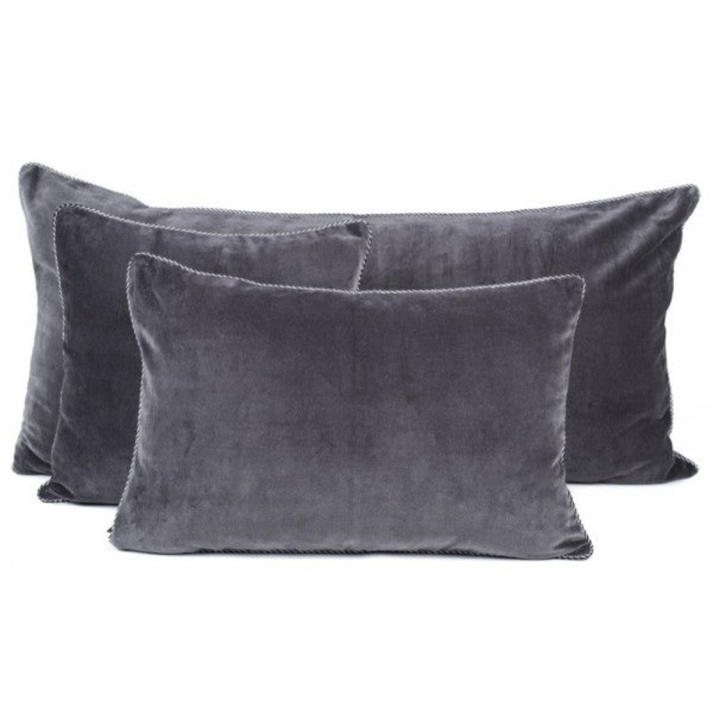 Grey velvet pillows