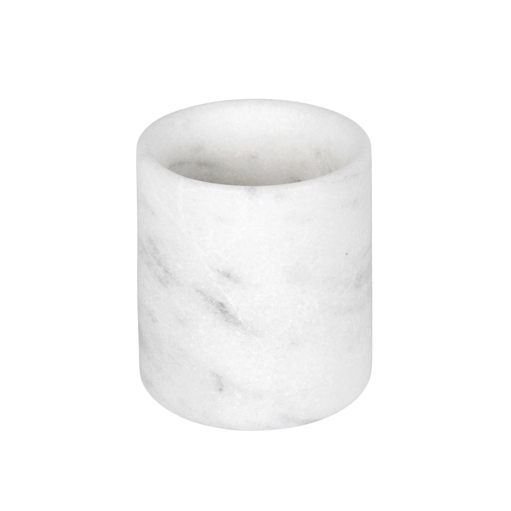 White marble cup for bathroom, office or decor