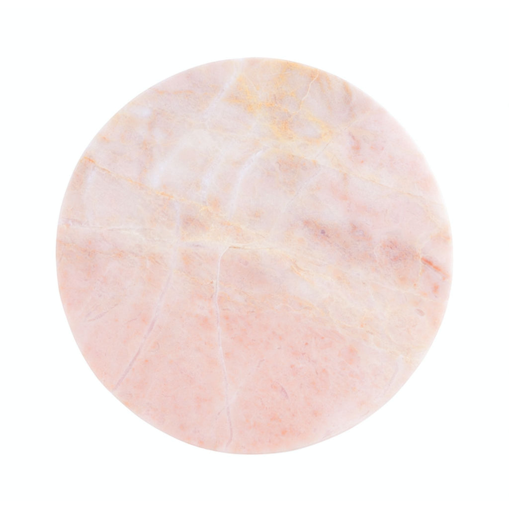 Small light pink marble circular tray